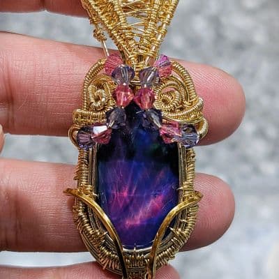 Opal and Crystal Pendant pendant detail - view 3 of 4 by Loutan Beauty