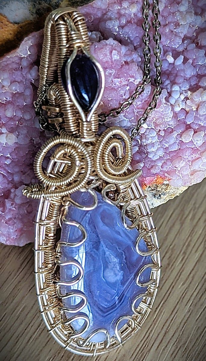 Purple Agate and Amethyst Pendant pendant detail - view 3 of 3 by Loutan Beauty
