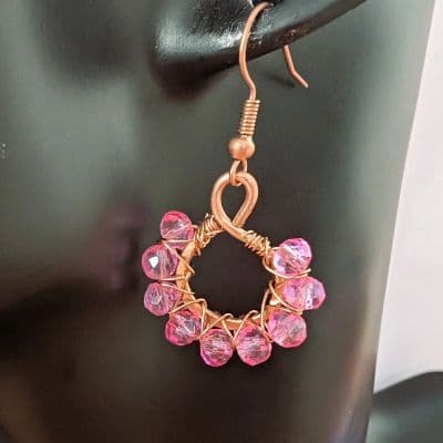 Copper Beaded Earrings - Handmade. Variety of colours available! earrings detail - view 3 of 10 by Loutan Beauty