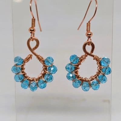 Copper Beaded Earrings - Handmade. Variety of colours available! earrings detail - view 7 of 10 by Loutan Beauty