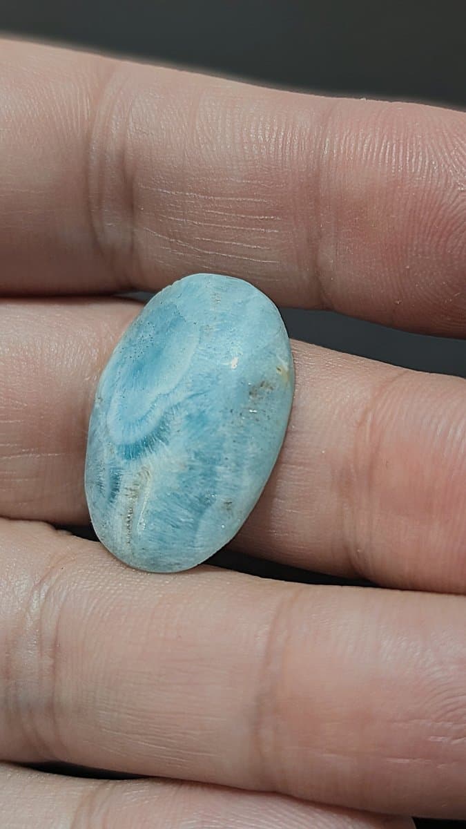 Blue Aragonite - Oval stone detail - view 2 of 2 by Loutan Beauty