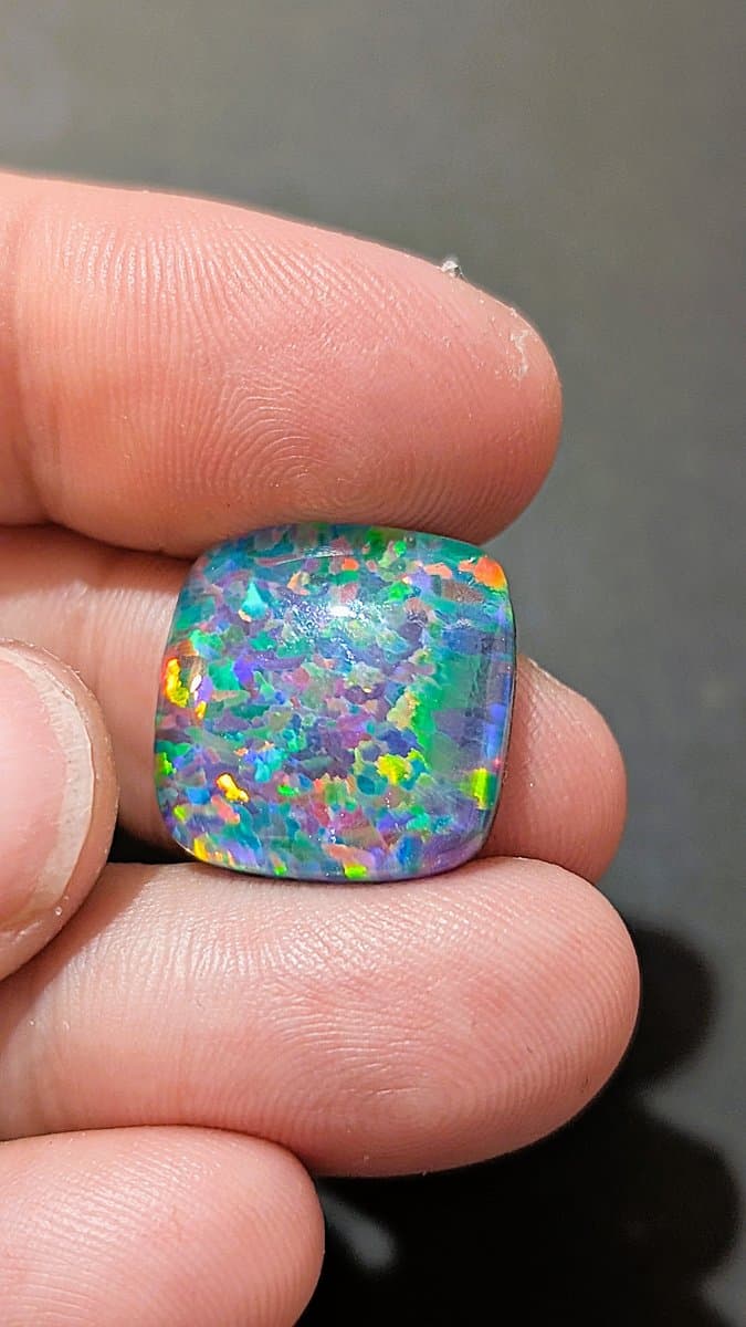 Lab Made Opal Triplet stone detail - view 2 of 3 by Loutan Beauty