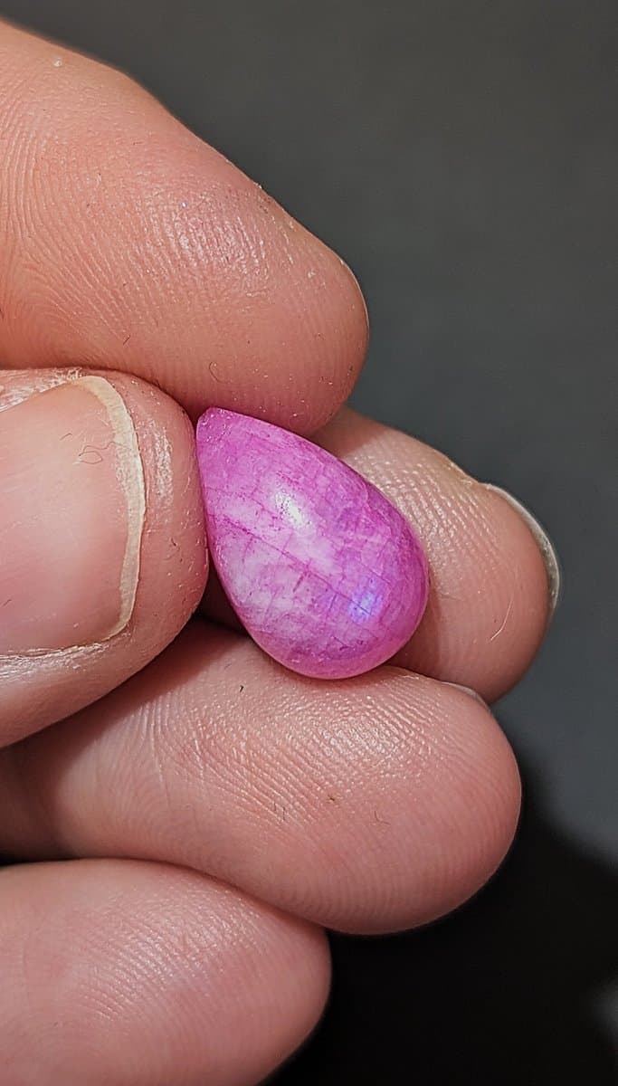 Pink Dyed Moonstone #3 stone detail - view 2 of 2 by Loutan Beauty