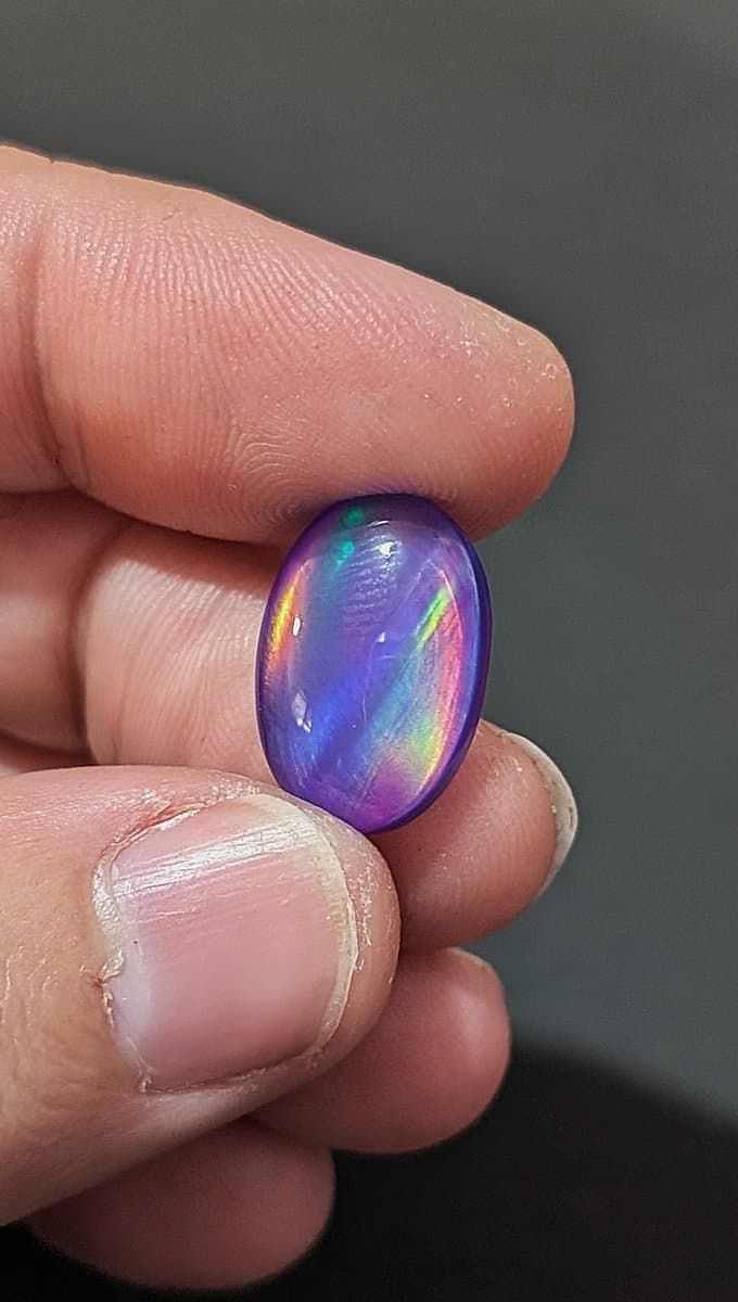 Aurora Fire Opal Doublet - Lab Made.
