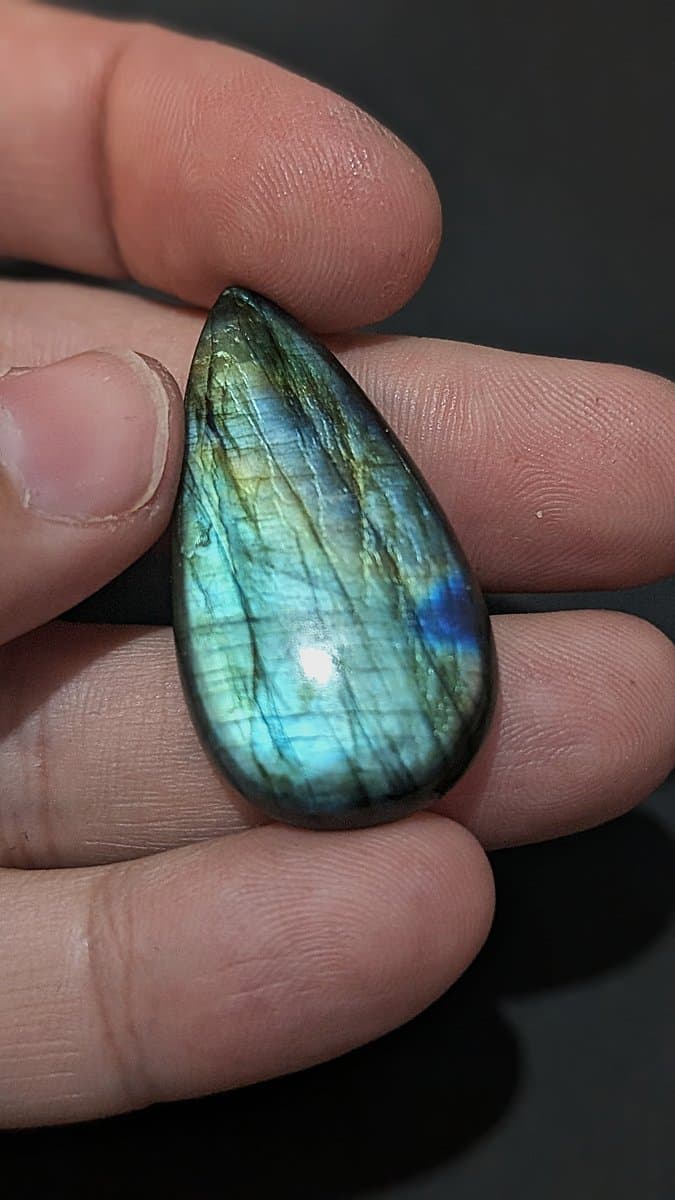 Labradorite Cabochon stone detail - view 2 of 3 by Loutan Beauty