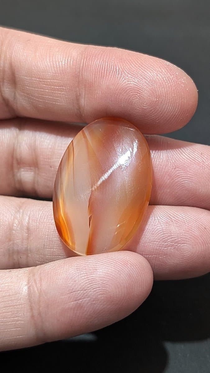 Carnelian Cabochon #1 stone detail - view 2 of 3 by Loutan Beauty