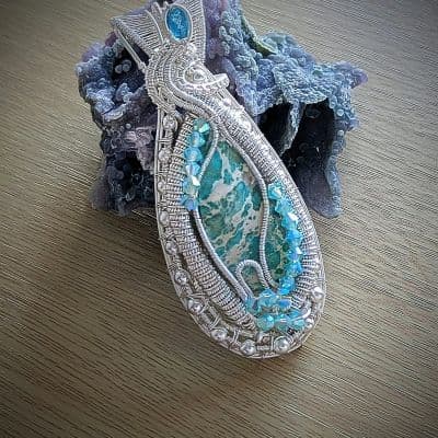 Amazonite and Teal Topaz Pendant pendant detail - view 1 of 4 by Loutan Beauty