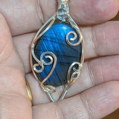 Blue Labradorite and Silver Pendant pendant detail - view 2 of 4 by Loutan Beauty