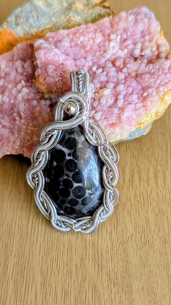Black Oolite Pendant pendant detail - view 2 of 6 by Loutan Beauty