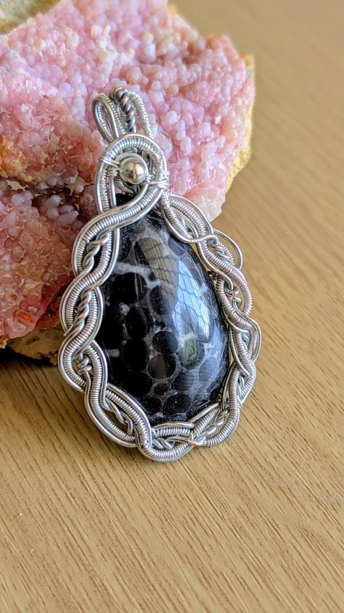 Black Oolite Pendant pendant detail - view 3 of 6 by Loutan Beauty