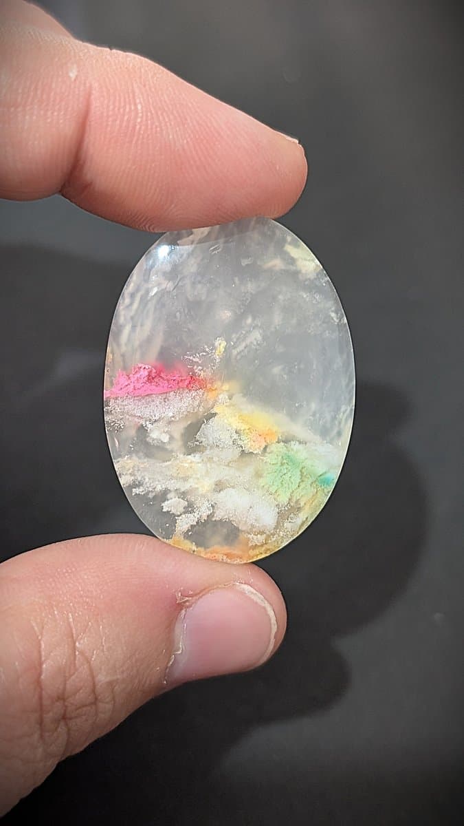 Natural dyed moss agate - rainbow by Loutan Beauty