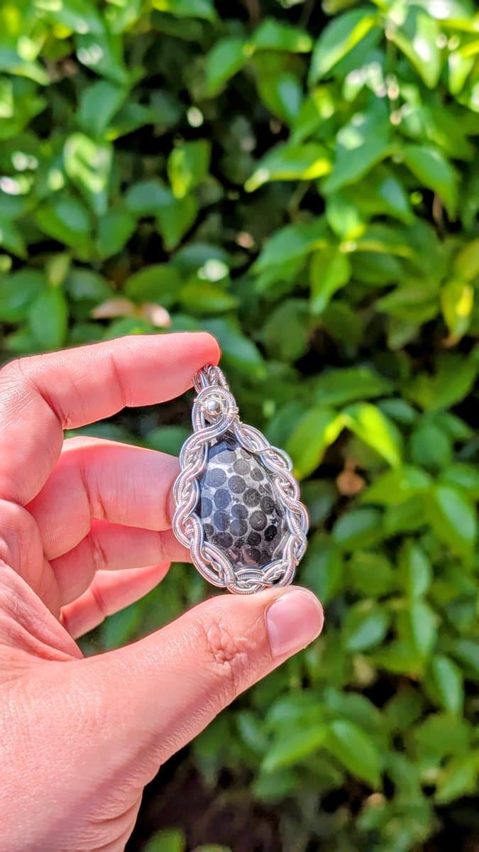 Black Oolite Pendant pendant detail - view 6 of 6 by Loutan Beauty