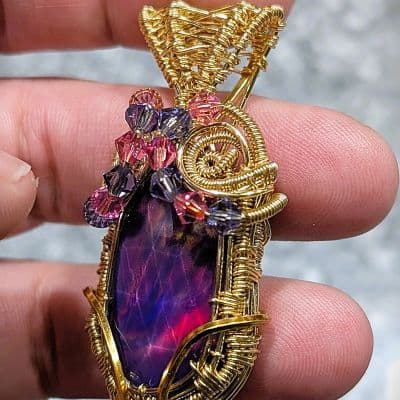Opal and Crystal Pendant pendant detail - view 4 of 4 by Loutan Beauty