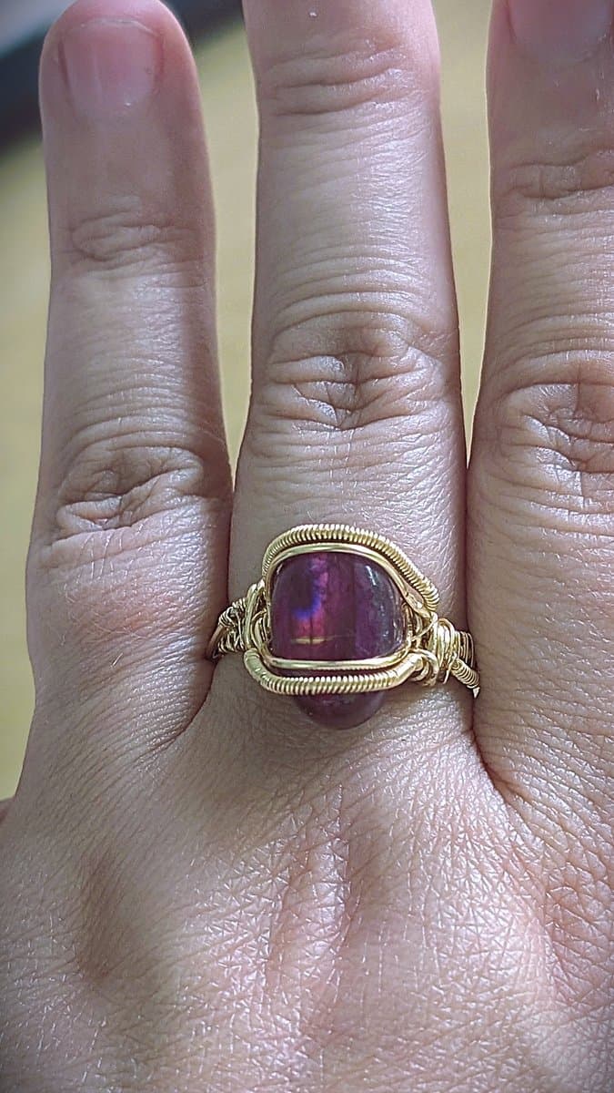 Purple Dyed Labradorite Ring ring detail - view 4 of 5 by Loutan Beauty