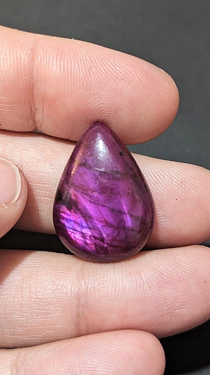 Purple Dyed Labradorite stone detail - view 2 of 2 by Loutan Beauty