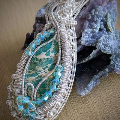 Amazonite and Teal Topaz Pendant pendant detail - view 4 of 4 by Loutan Beauty
