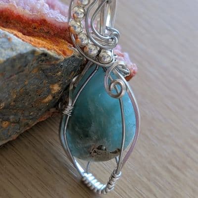 Handmade Aragonite Pendant pendant detail - view 6 of 8 by Loutan Beauty