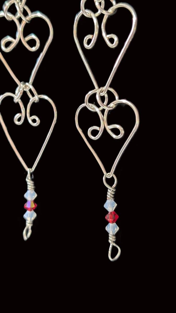Heart Cascade Earrings - Silver earrings detail - view 3 of 3 by Loutan Beauty