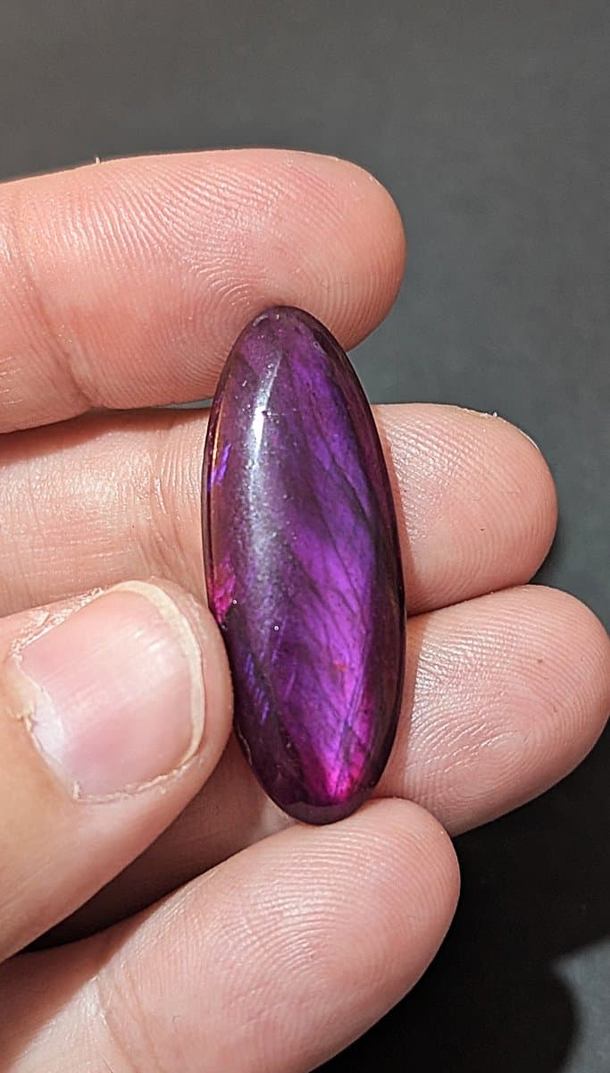 Purple Dyed Labradorite stone detail - view 2 of 3 by Loutan Beauty