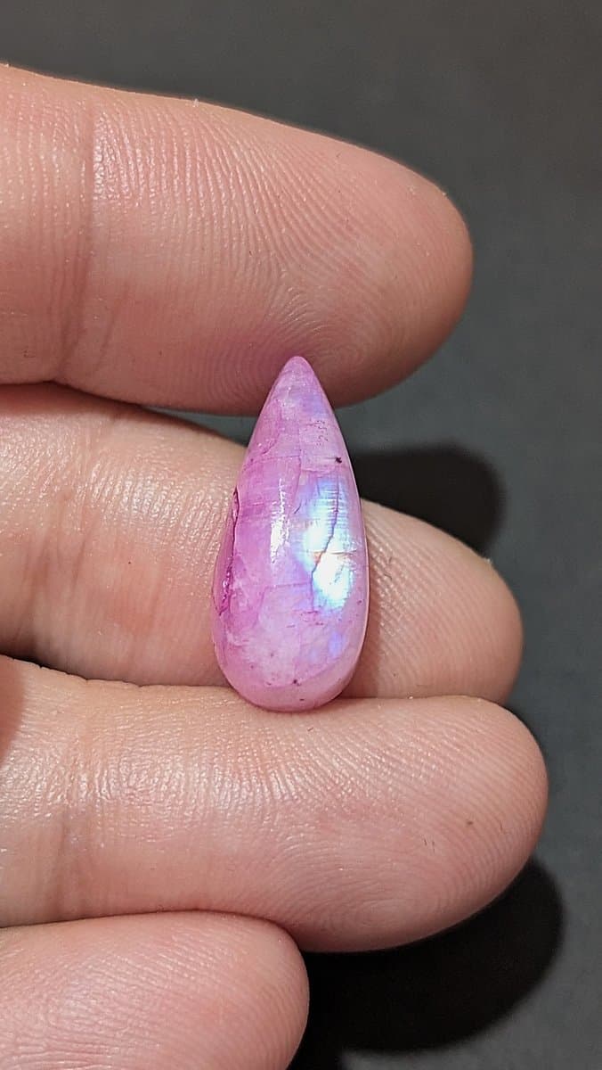 Pink Dyed Moonstone #1 stone detail - view 3 of 5 by Loutan Beauty