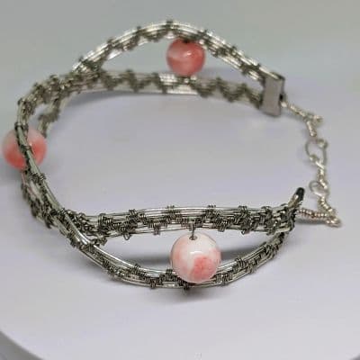 Stainless Steel and Silver Cuff Bracelet bracelet detail - view 4 of 9 by Loutan Beauty