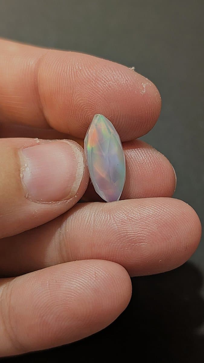 Lab Made Fire Opal - Faceted stone detail - view 5 of 5 by Loutan Beauty