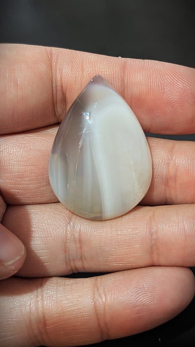 White and Grey Agate stone detail - view 2 of 2 by Loutan Beauty