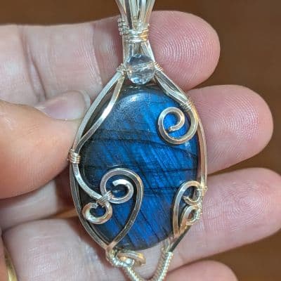 Blue Labradorite and Silver Pendant pendant detail - view 4 of 4 by Loutan Beauty