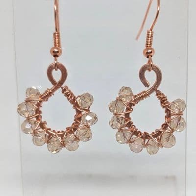 Copper Beaded Earrings - Handmade. Variety of colours available! earrings detail - view 8 of 10 by Loutan Beauty