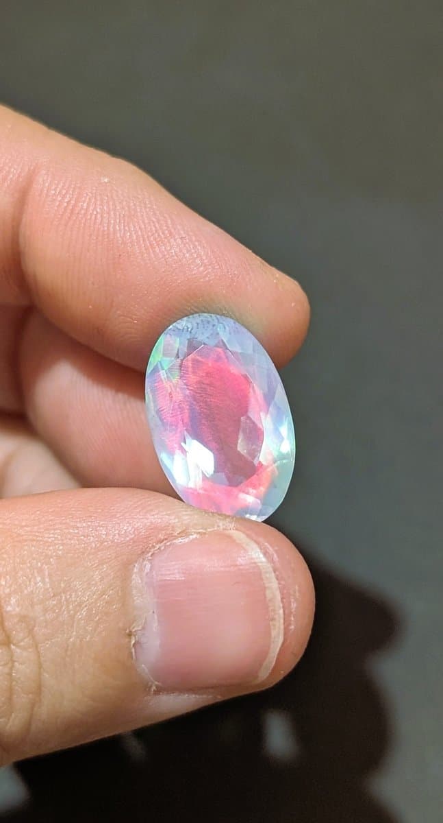 Aurora Fire Opal stone detail - view 3 of 5 by Loutan Beauty