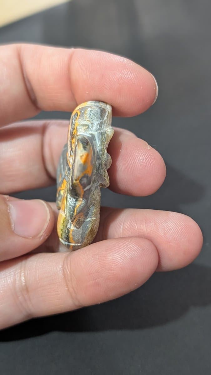 Hand Carved Bumblebee Jasper "Bees" stone detail - view 4 of 6 by Loutan Beauty