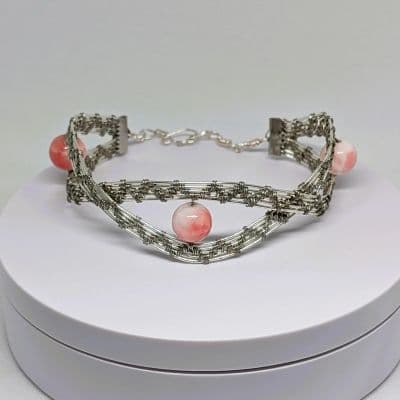 Stainless Steel and Silver Cuff Bracelet bracelet detail - view 8 of 9 by Loutan Beauty