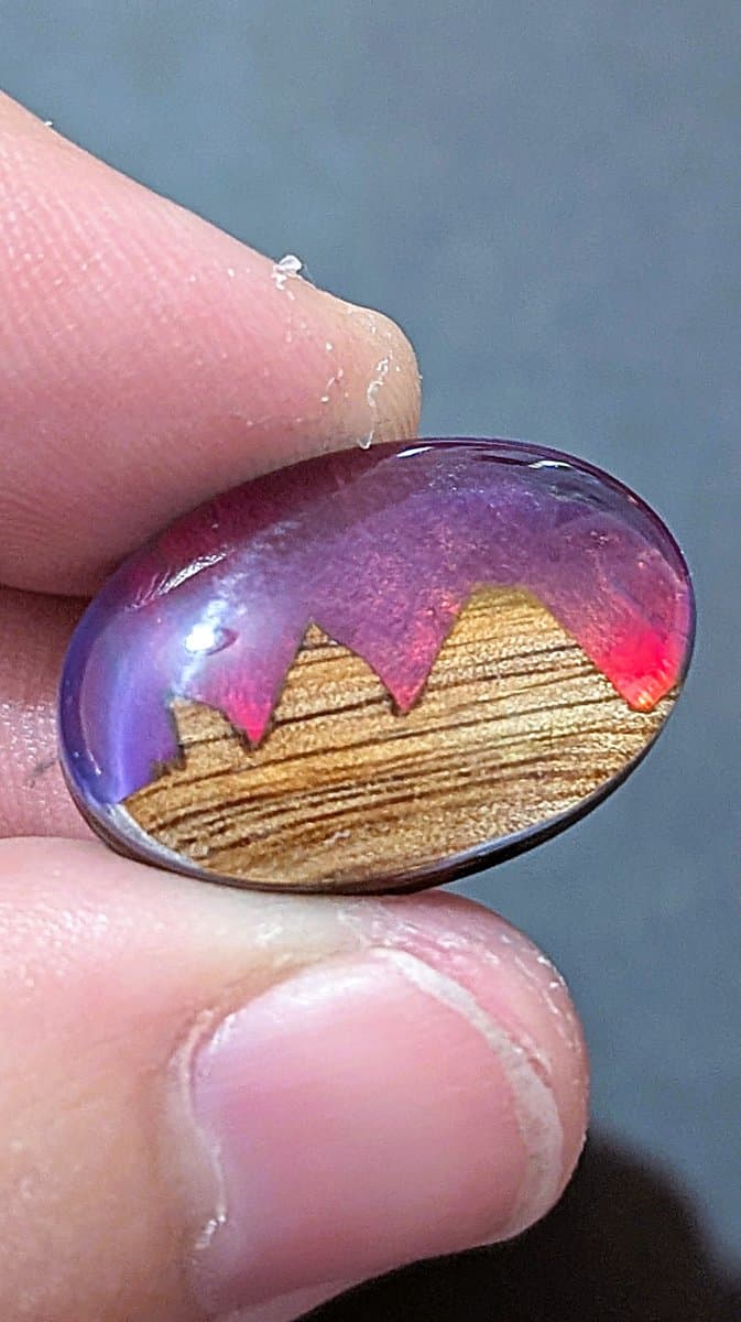 Lab Made Opal Triplet #3 stone detail - view 2 of 6 by Loutan Beauty