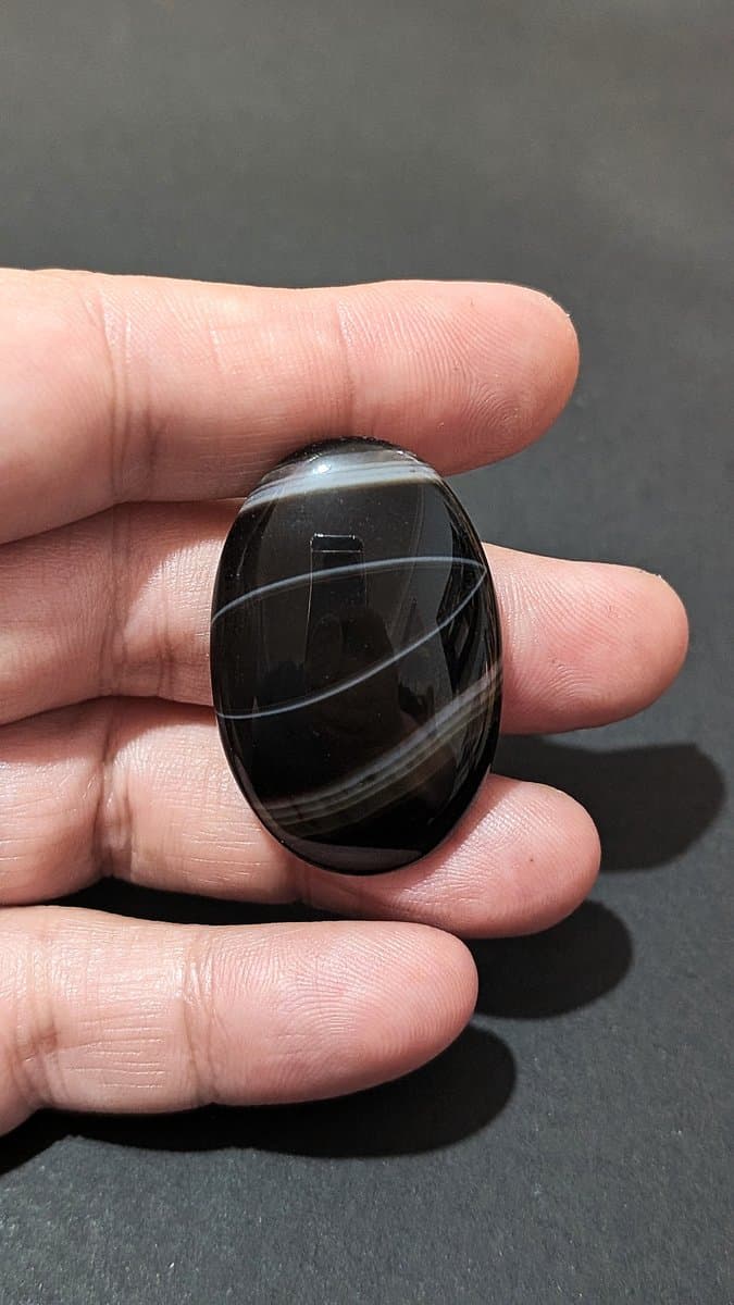 Natural Black Onyx - Banded stone detail - view 3 of 3 by Loutan Beauty
