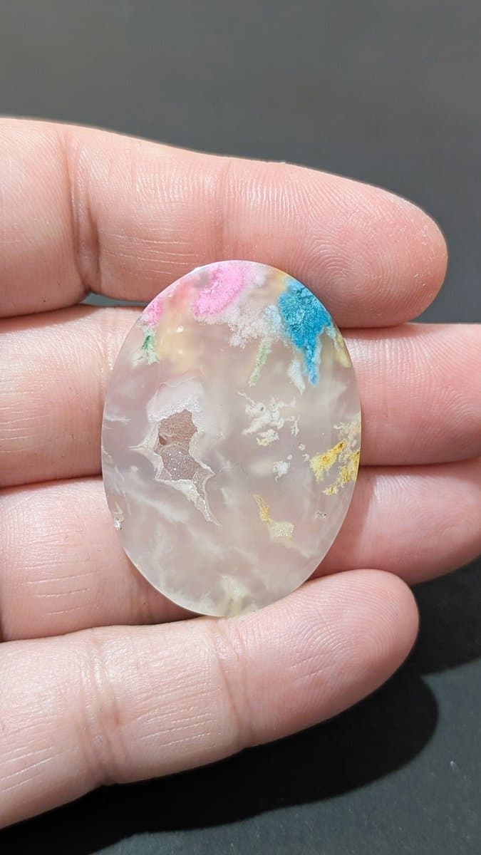 Dyed Moss Agate - Romantic pinks/blues/yellows