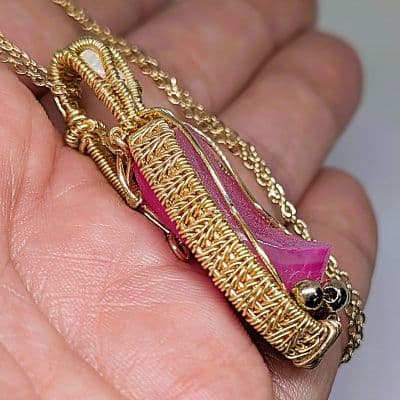 Pink Druzy Crystal and Ethiopian Opal Pendant pendant detail - view 8 of 9 by Loutan Beauty