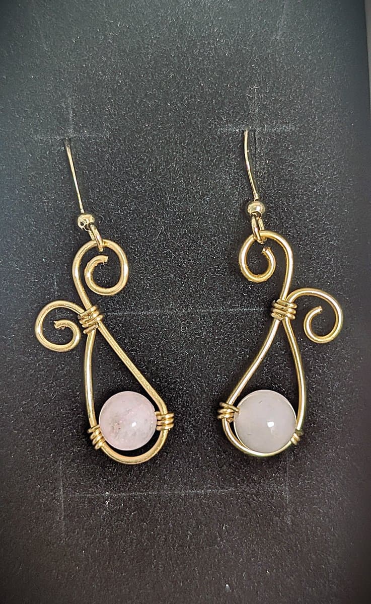 Rose Quartz earrings - Rose Quartz Earrings by Loutan Beauty