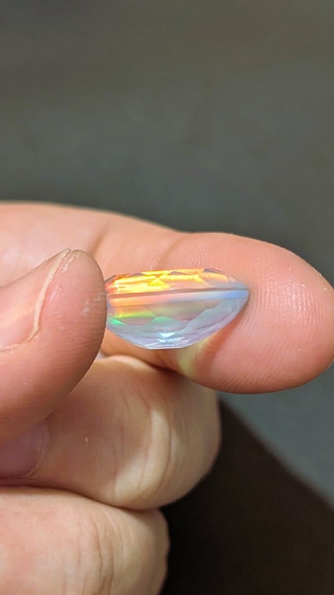Aurora Fire Opal stone detail - view 2 of 5 by Loutan Beauty