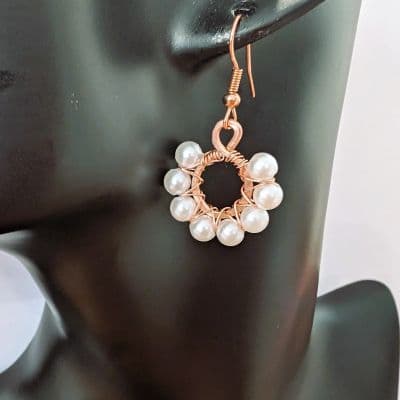 Copper Beaded Earrings - Handmade. Variety of colours available! earrings detail - view 5 of 10 by Loutan Beauty