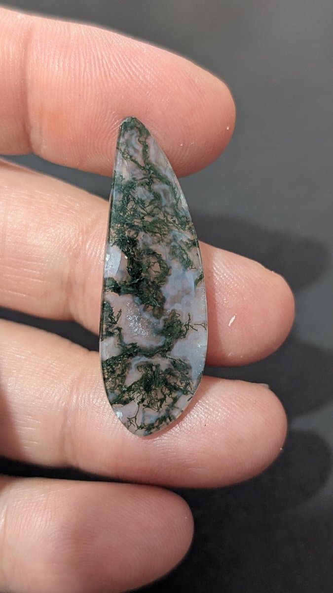 Scenic Moss Agate Pair stone detail - view 2 of 3 by Loutan Beauty