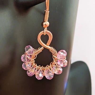 Copper Beaded Earrings - Handmade. Variety of colours available! earrings detail - view 4 of 10 by Loutan Beauty