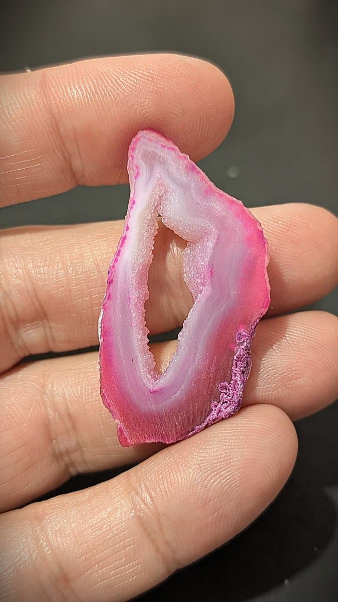 Pink Dyed Quartz Druzy Crystal Cabochon stone detail - view 2 of 2 by Loutan Beauty