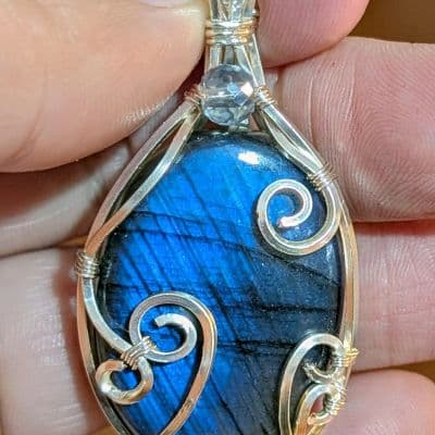 Blue Labradorite and Silver Pendant pendant detail - view 3 of 4 by Loutan Beauty