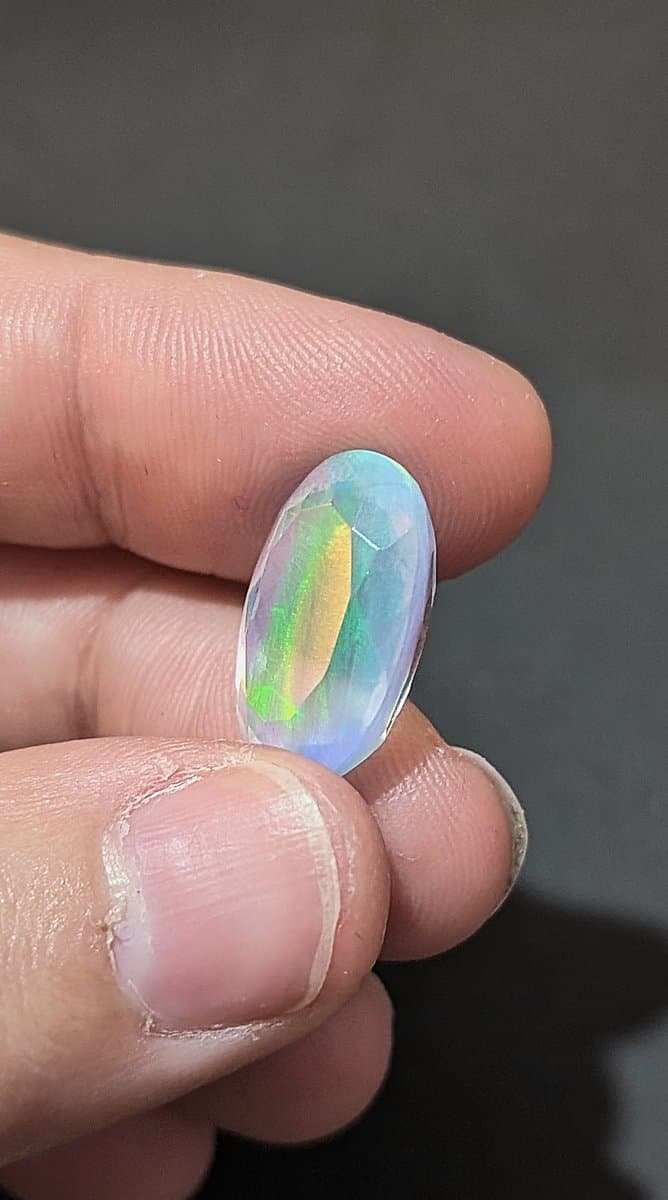 Aurora Fire Opal stone detail - view 4 of 5 by Loutan Beauty