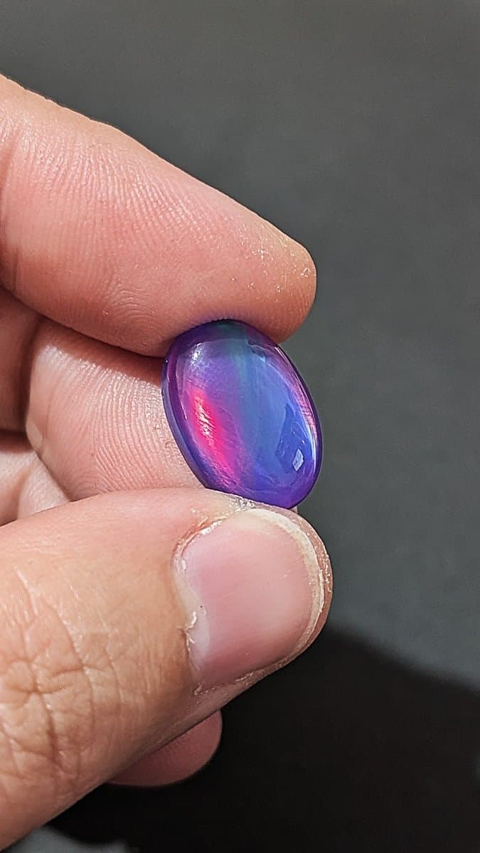 Aurora Fire Opal Doublet - Lab Made. stone detail - view 2 of 7 by Loutan Beauty