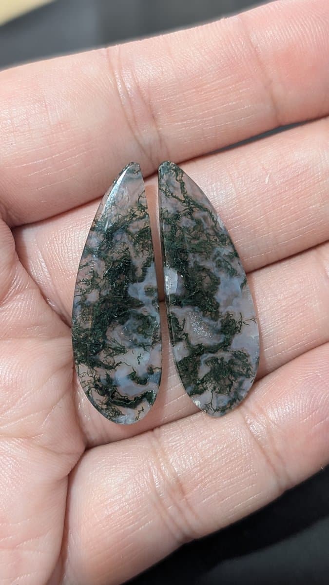 Scenic Moss Agate Pair