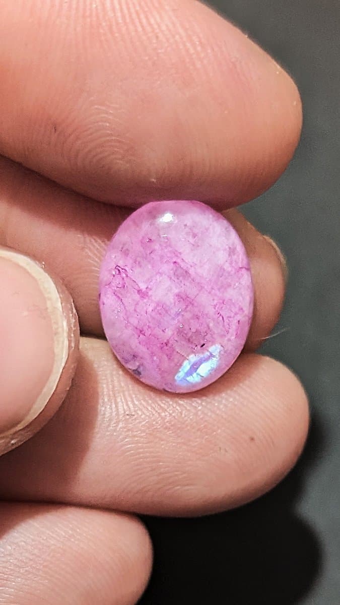 Pink Dyed Moonstone #4 stone detail - view 3 of 3 by Loutan Beauty
