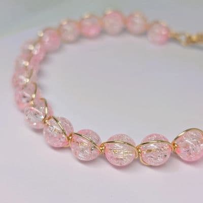 Rose Quartz Bracelet - Faux Beads bracelet detail - view 3 of 11 by Loutan Beauty