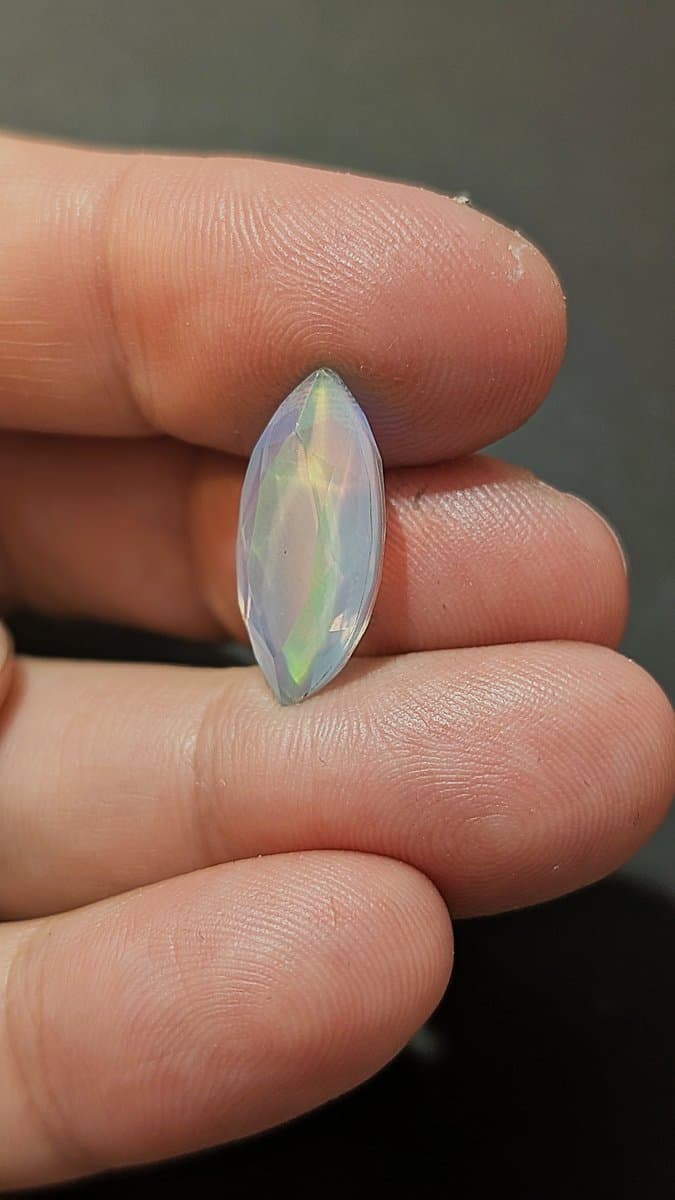 Lab Made Fire Opal - Faceted stone detail - view 4 of 5 by Loutan Beauty