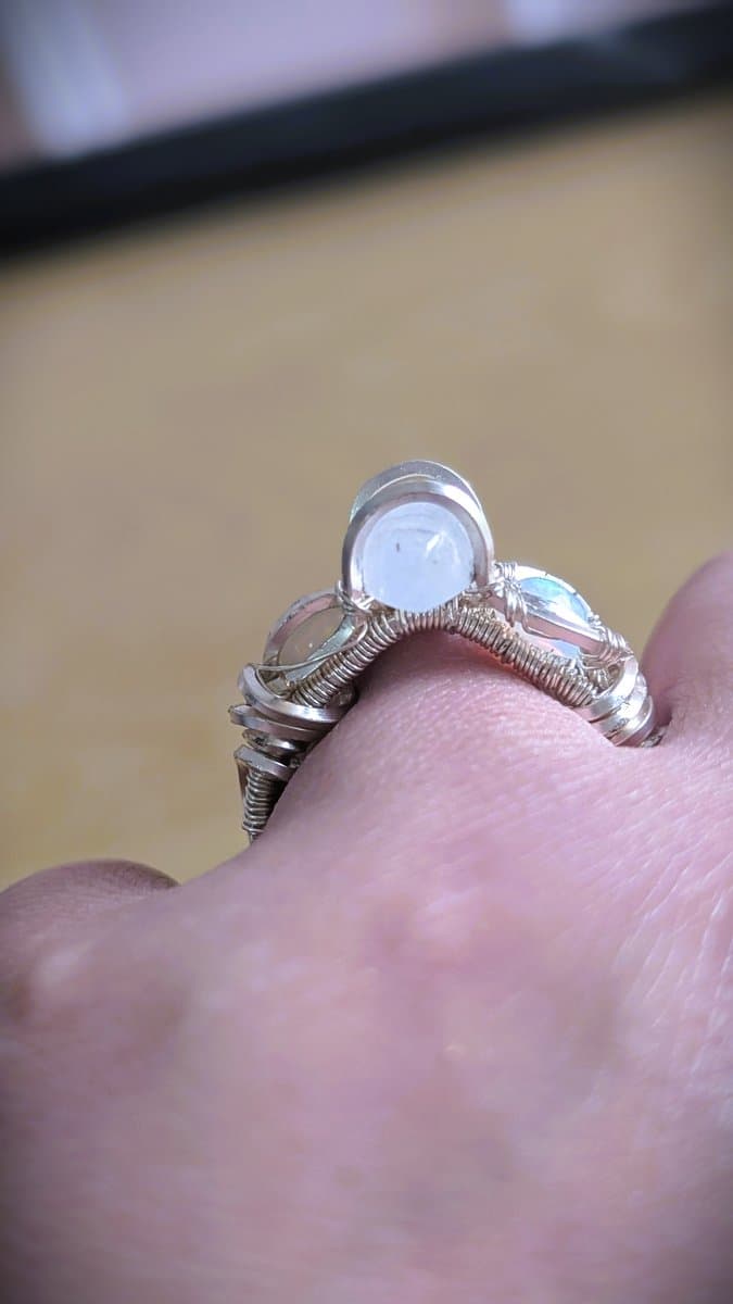 Moonstone and Ethiopian Opal Ring - Adjustable! ring detail - view 10 of 12 by Loutan Beauty